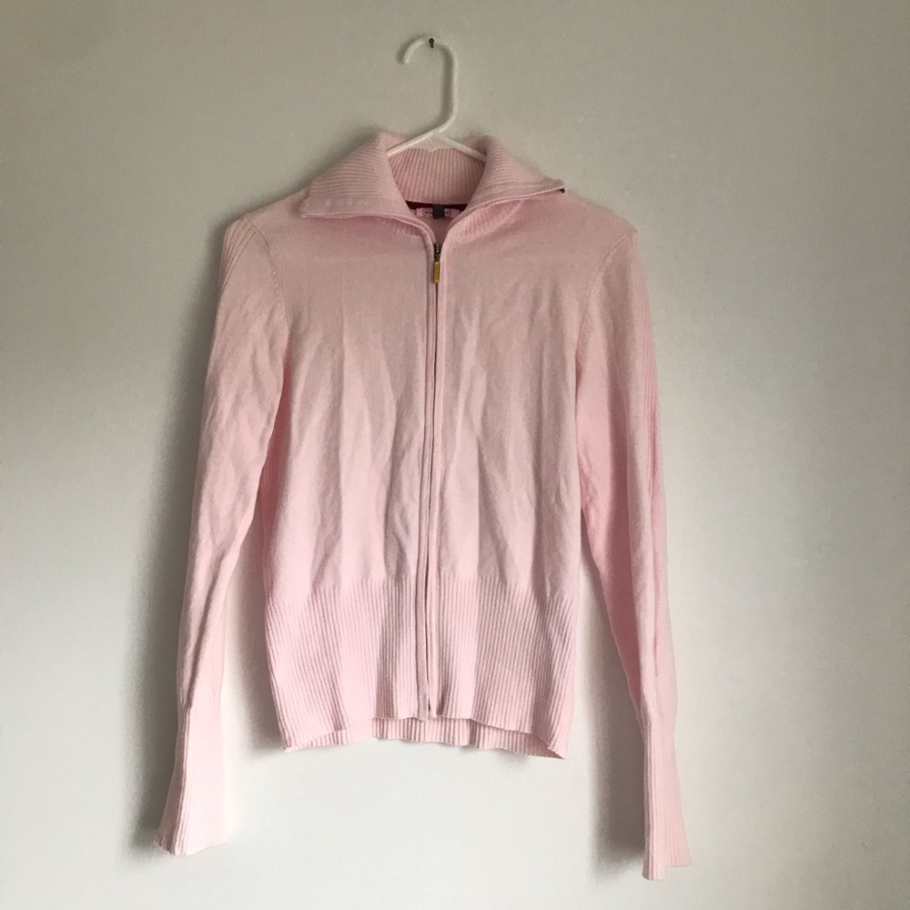 Light Pink High Collar Full Zip Jacket - S